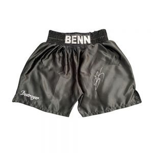Conor Benn signed black boxing shorts