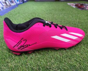 Luis Diaz Signed Boot Pink