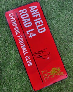 Luis Diaz signed Red Street Sign