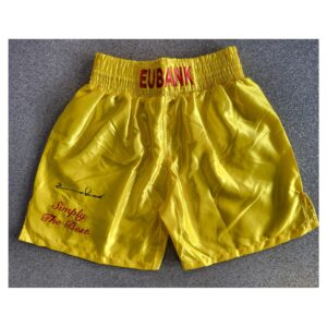 Signed Chris Eubank yellow shorts