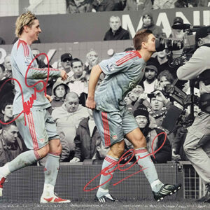 Gerrard and Torres dual signed camera 16x12 photo