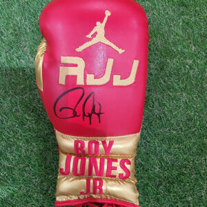 Roy Jones Jr signed red boxing glove