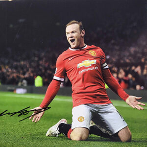 Wayne Rooney celebration signed 16x12 photo