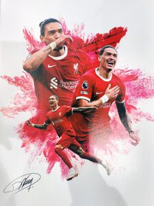 Beautiful designed montage photo of Liverpool FC fan favourite, Darwin Nunez.