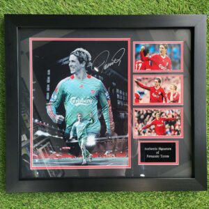 Beautiful signed and framed mount of Liverpool legend Fernando Torres