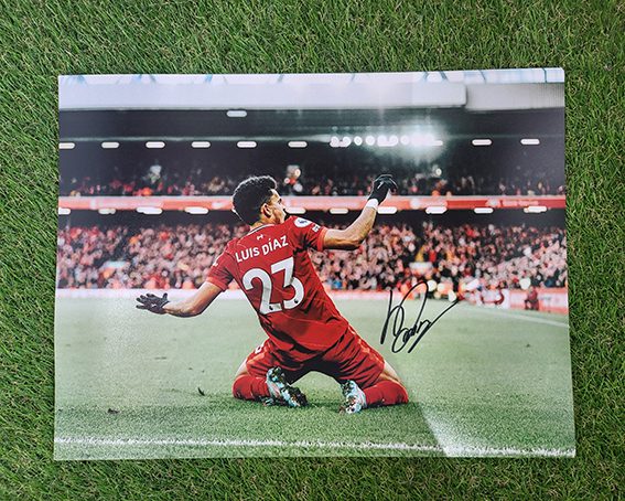 Luis Diaz Signed Photo Slide Celebration