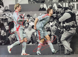 Gerrard and Torres dual signed camera 16x12 photo