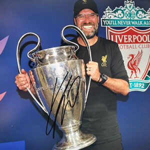 klopp with ucl trophy signed 16x12 photo