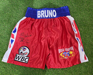 Signed Frank Bruno Shorts Red