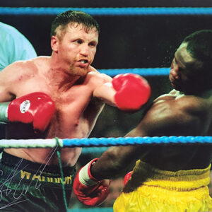 Signed Steve Collins 16x12 Photograph Fighting Eubank