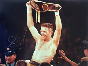 Signed Steve Collins 16x12 Photograph With Belt