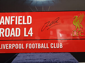 Signed Jordan Henderson Red Anfield Road Street Sign