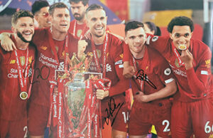 Treble signed Premier League Winning Photo 18x12