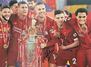 Treble signed Premier League Winning Photo 18x12